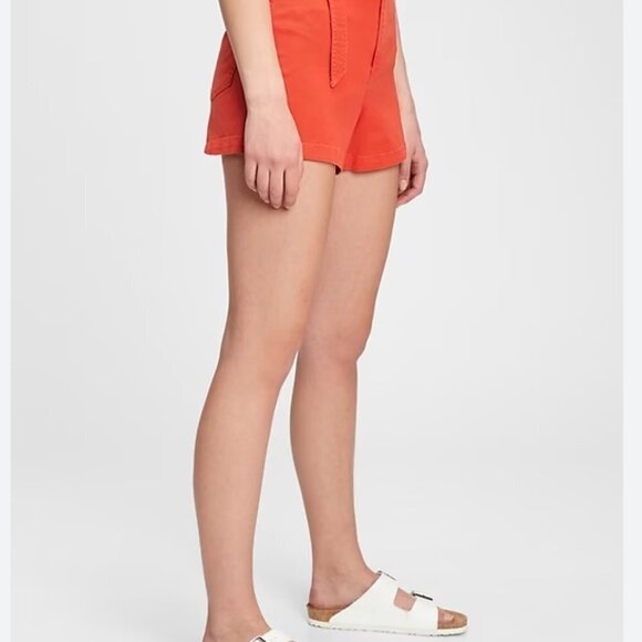 Gap [Size 8 NWT] Coral Red Belted High Rise 4" Seafarer Shorts - Size 8 - Picture 4 of 13